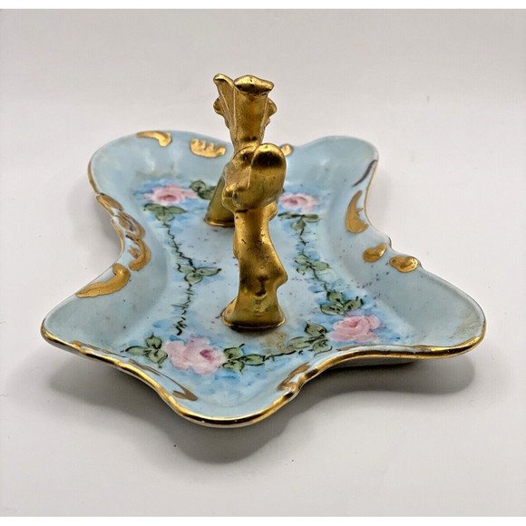 Vintage Floral Ring Holder Trinket Dish Used - Picture 5 of 14